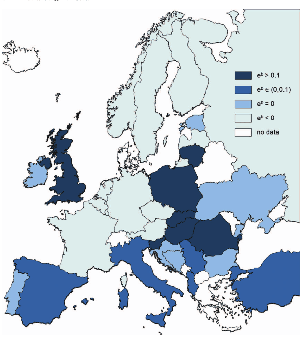 Figure 1. Cross-country evidence on backward spillovers.
